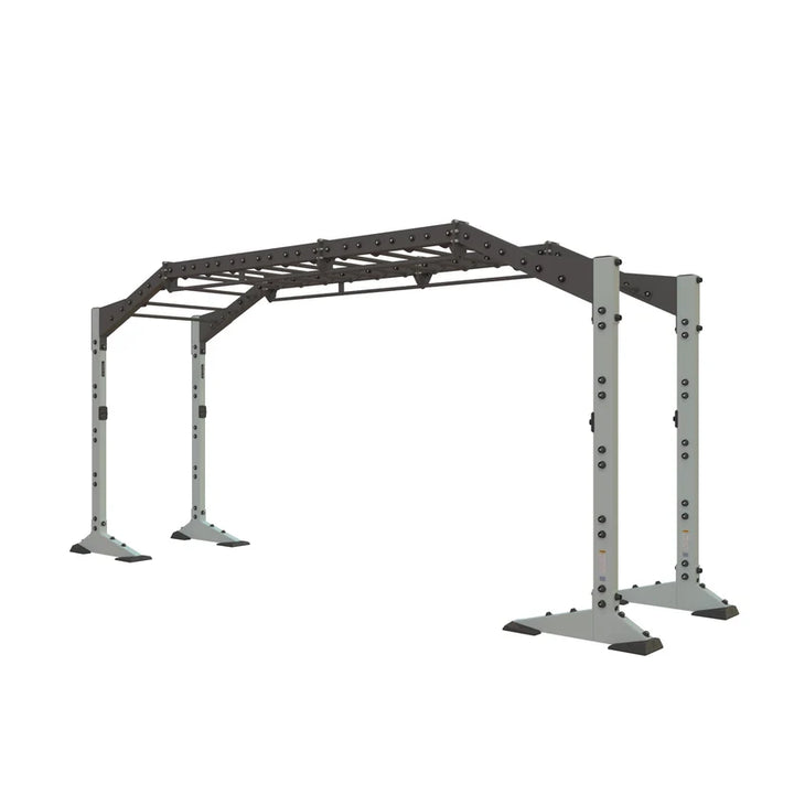 Torque X-CREATE 2-module 19 FT bridge in Platinum with 14 monkey bar rungs and 2 open modules