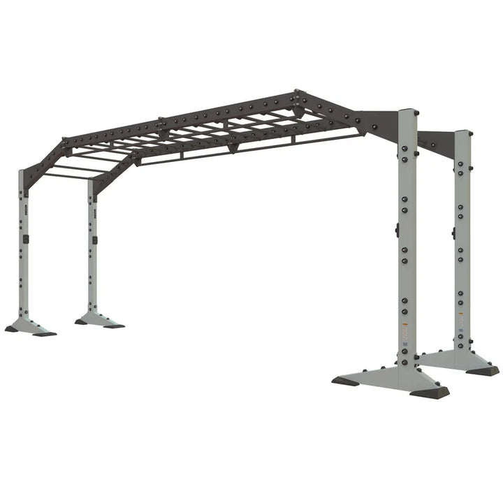 Torque X-CREATE 2-module 21 FT bridge in Platinum with 16 monkey bar rungs and 2 open modules