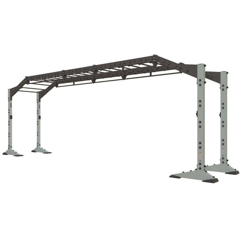 Torque X-CREATE 2-module 25 FT bridge in Platinum with 20 monkey bar rungs and 2 open modules