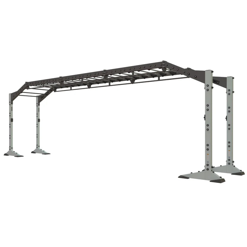 Torque X-CREATE 2-module 27 FT bridge in Platinum with 22 monkey bar rungs and 2 open modules