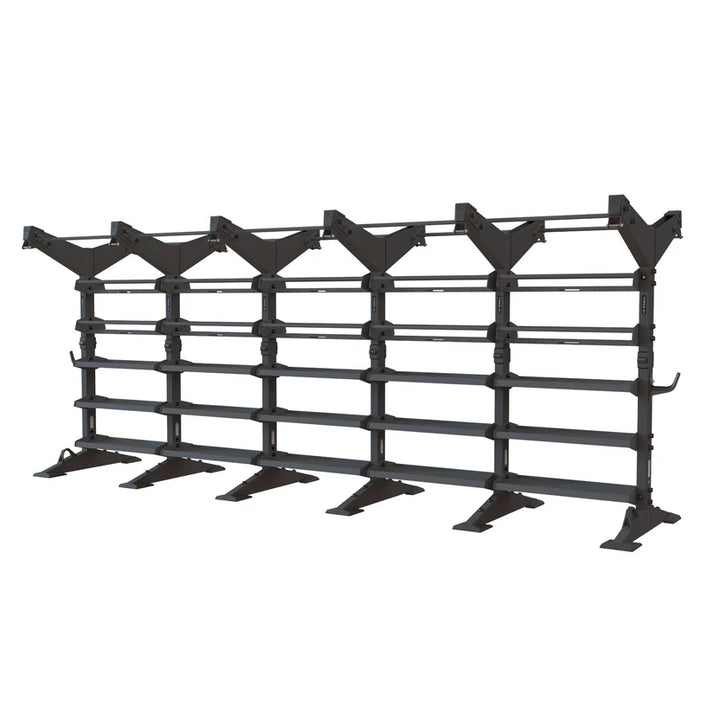 Torque X-CREATE 5-module 2-sided storage center in Satin Black with pull-up stations, ball storage, and accessory trays