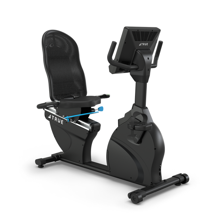 TRUE Performance Series Recumbent Bike with transport wheels