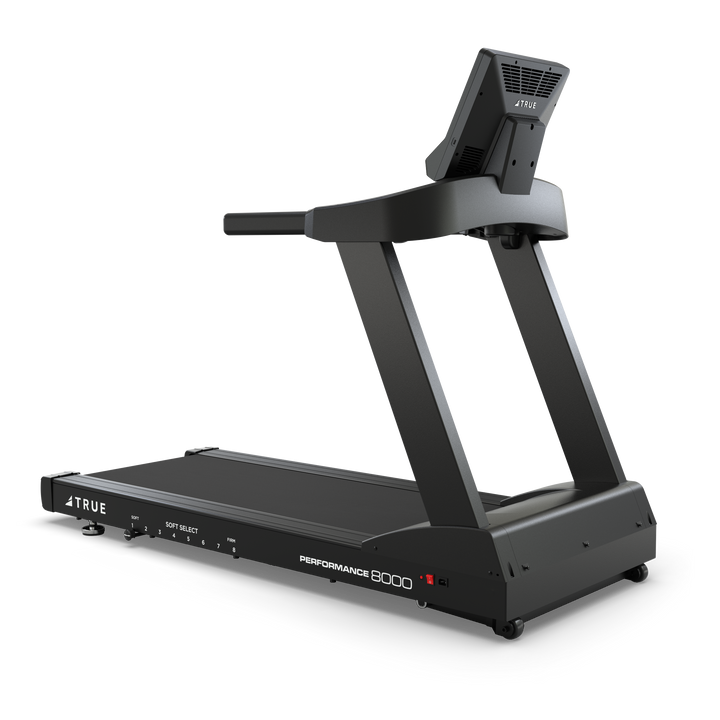 True Performance 8000 treadmill with FITX System and Orthopedic Belt to decrease impact and stress on joints