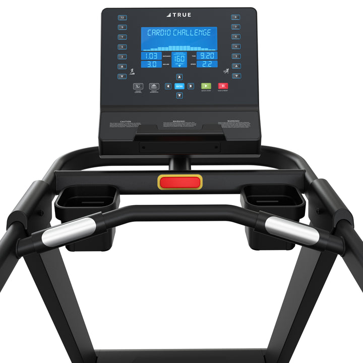 True Z500 treadmill with 8.5″ LCD console featuring quick keys, connectivity, challenging programs, and up to four (4) user profiles