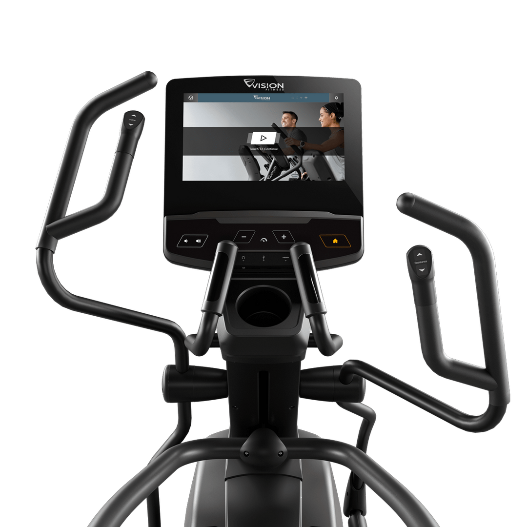 Vision Fitness S700E Ascent Trainer with 16-inch Entertainment Console and multi-position handlebars
