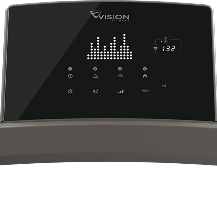 Vision Fitness T600 treadmill LED Console with workout feedback and heart rate zone display