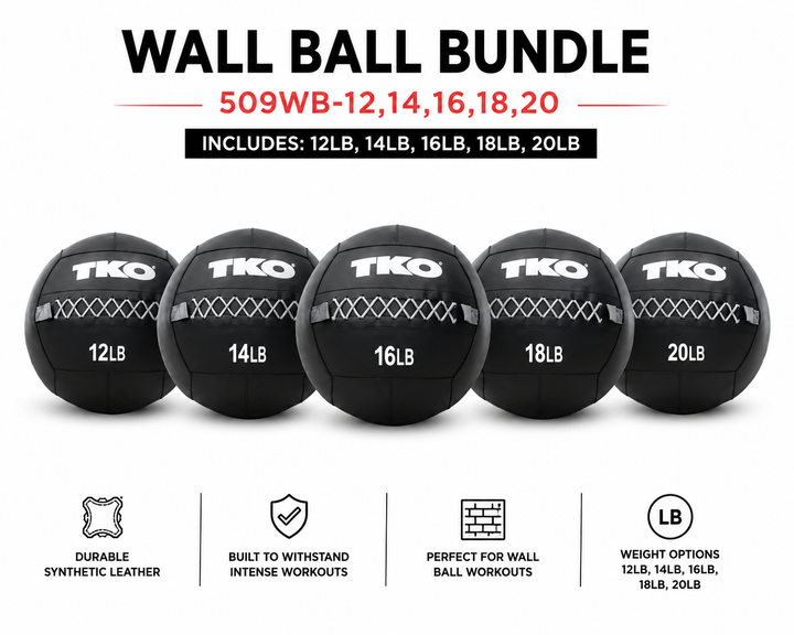Wall Ball Bundle 12-20 Lb with vinyl cover and reinforced stitching