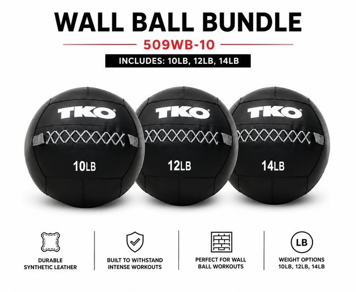 Wall Ball Bundle 10-14 Lb with vinyl cover and reinforced stitching