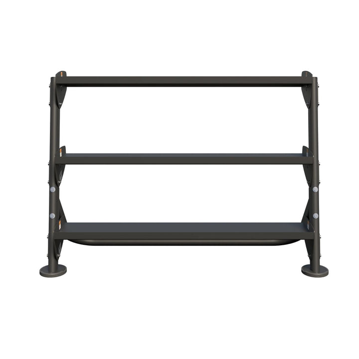 wide two tier dumbbell rack built for stability and heavy weight storage