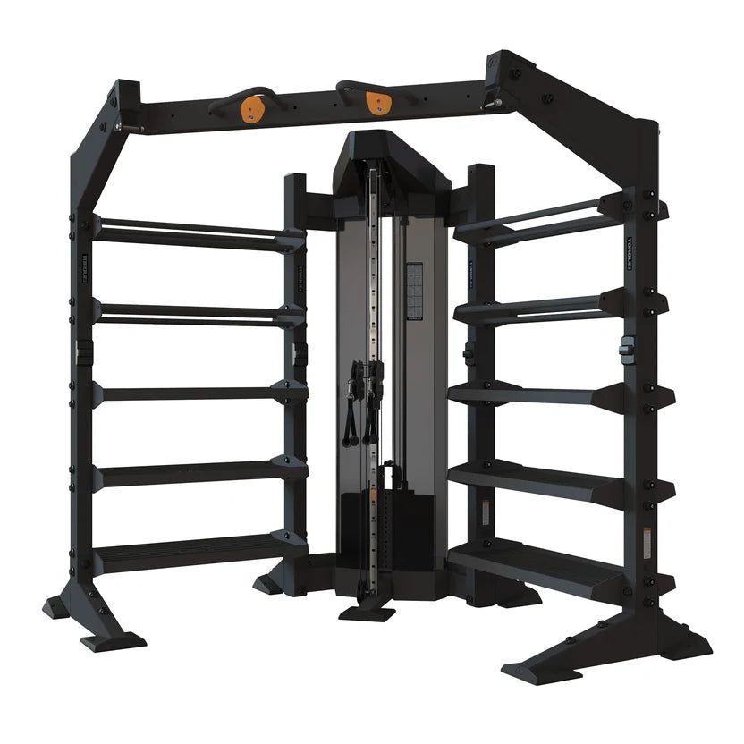 Torque X-CREATE corner storage cable component in Satin Black with storage trays and central cable station