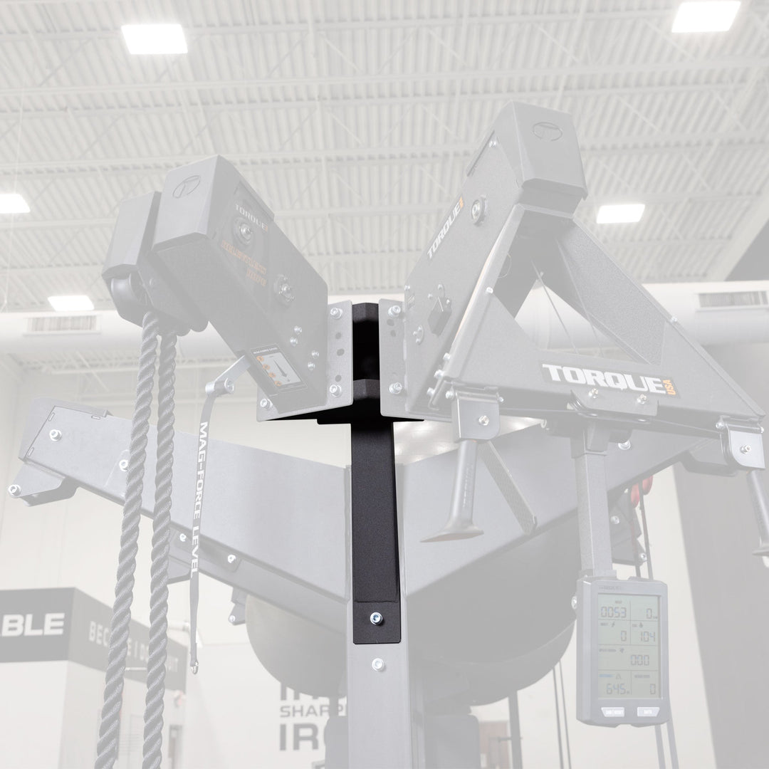 Light-toned view of the Torque USA X-CREATE side attachment mount and double unit wedge in an upright configuration.