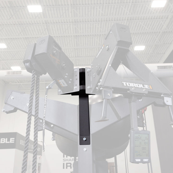 Light-toned view of the Torque USA X-CREATE side attachment mount and double unit wedge in an upright configuration.