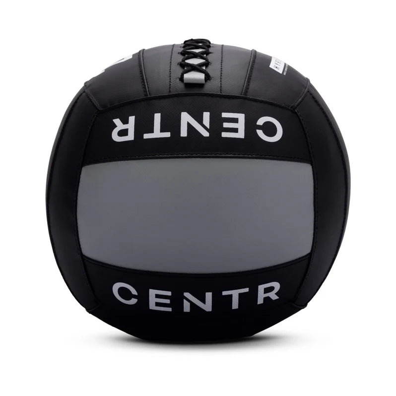 Rear view of the Centr x HYROX Youngstars Official Wall Ball showing the stitched panel design.