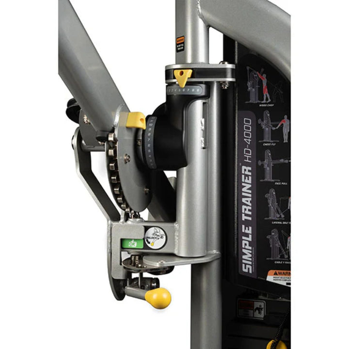 Functional trainer cable machine weight stack