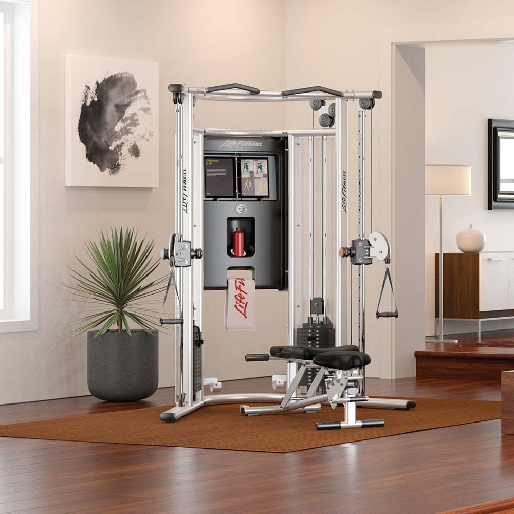 Life Fitness G7 home gym dual adjustable pulley system for versatile full-body strength training in home setup
