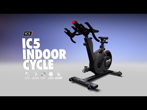 Life Fitness ICG IC5 indoor cycle overview video showing features, WattRate LCD+ console, and Coach By Color training system